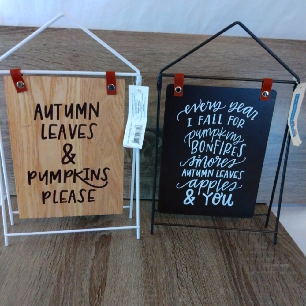 Mini Reversible Autumn Metal Signs